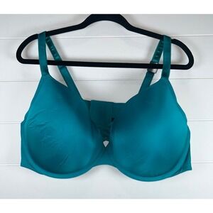 Torrid 46DDD Teal XO Boost Plunge Bra Lace Up Front Underwire Full Figure NWT